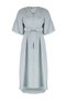 Blue Belted Half Balloon Sleeve Linen Look Woven Shirt Dress TCTSS24EB00014 - 5