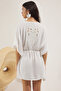 Ekru Dokuma Nakışlı Plaj Mini Kimono&Kaftan TBESS25KM00013 - 5