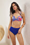 Çiçek Desenli Balconette Kaplı Regular Yüksek Bel Bikini Takımı TBESS25BT00124