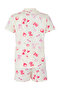 Ecru 100% Cotton Heart Shorts Knit Pajama Set THMSS25PT00364 - 6
