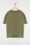 Yeşil Oversize/Geniş Kesim Eskitme/Soluk Efekt Dikiş Detaylı Kalın T-Shirt TMNSS25TS00222 - 8