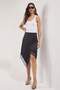 Black Plain Midi Woven Satin Party Skirt Tprss25Et00010