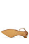 Women's Genuine Leather Tan Heeled Shoes - 3