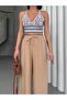 Women's Elastic Waist Wrapped Palazzo Trousers - 5
