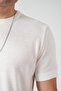 Men's Ecru Crew Neck Skirt Slit Knitwear T-Shirt - 4