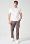 Men's Ecru Crew Neck Skirt Slit Knitwear T-Shirt - 5