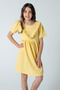 Ruffle Detailed Wrapped Fabric Girl's Short Sleeve Dress / with Different Color Options - 2