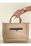 Women's Faux Leather Long Strap Hand and Shoulder Bag with Front Zipper Pocket - 4