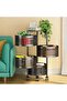 Four-tier movable metal storage shelves for the kitchen, bathroom, or bedroom. Measurements are shown in the pictures.