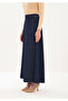Denim Maxi (100cm) Length Skirt with Pockets and 8 Pieces with Stitching Details - 2