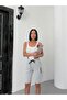 Women's Striped Combed Cotton Women's Shorts - 6