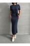Women's Anthracite Modal Dress with Tie Waist Detail