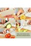 Kitchen knife set with beige base, size as shown in the pictures - 2