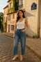 Women's High Waist Skater Fit Jean Pants Blue Oversize Wide Leg - 2