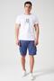 Men's Indigo Waist Ribbed Knitted Piece Dye Cargo Shorts