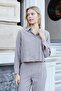 Women's Lycra-Free Modal Fabric Long Sleeve Lightweight Short Shirt-Smoke - 5