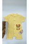 Kids Cute Lion Pattern Bib Short Sleeve Shorts Jumpsuit(Zibin)100% Cotton - 5