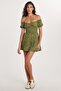 Women's Relax Fit Relaxed Cut Sleeve Elastic Strapless Printed Dress