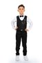 Boy's Vest Years Old, Trousers, Shirt, Bow Tie and Chain Tuxedo Suit Sym0272 Black