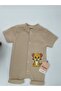 Kids Cute Lion Pattern Bib Short Sleeve Shorts Jumpsuit(Zibin)100% Cotton - 5