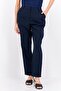 Women Regular Fit Plain Straight Leg Pants, Navy