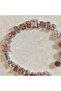 Purelyn - Pink Stone Silver Chain Glittering Cubic Zirconia Stylish Design Gift Bracelet - 3