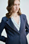 Single Button Modal Jacket - Navy Blue - 5