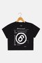 Toddlers Girl Short Sleeves Graphic Print T-Shirt, Black