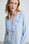Blue Flounce Collar Shirt - 3