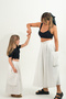 Girl's Cali White Muslin Trouser Skirt - 5