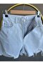 High Waist Comfortable Fit Fringed Leg Jean Denim Shorts - 3