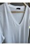 V-Neck Thin Tiril Tshirt with Shiny Stone Detail on the Collar - 4