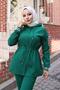 Ribbed Detailed Suit Green - 2