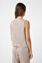 Beige Linen Blended Women's Tailor Vest - 4