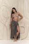 Charlotte Anthracite Linen Skirt - Tie-Up Design - 2