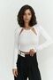 Mastery Rope Detailed Long Sleeve White Blouse