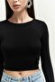 Mita Back Low-cut Black Blouse - 4