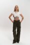 Dries Dirty Green Ripped Detail Cargo Jean Trousers