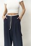 Gloria Boxer Detailed Navy Blue Trousers - 5