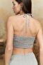 Lovina Striped Gray Crop Skirt Set - 6