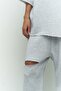 Mcllctn Lion Karmelange Oversize T-Shirt Ripped Tracksuit Set - 6