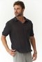 Looke Men's Line Detail Smoked Knitwear T-shirt