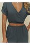 Phuket Anthracite Muslin Crop Set - 6