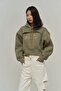 Creative Soft Khaki Crop Sweatshirt - 2