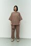 طقم بدلة رياضية تي شيرت كبير الحجم من Mcllctn Lion Ripped Brown - 2