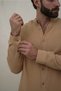 Owen Men's Oversize Judge Collar Caramel Muslin Shirt - 5