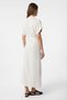 Ecru Linen Blended Women's Dress with Belt - 4