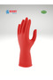 Derby D-100 Number 10 Latex Extra Strong General Purpose Nylon Dishwashing Gloves Red - 2