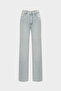 High Waist Wide Leg Snow Wash Wide Leg Seamless Jeans