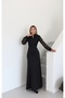 Imported Lace Fabric Sequin Embroidered Belt Accessory Button and Ribbon Detail Lined Custom Design Dress - 3